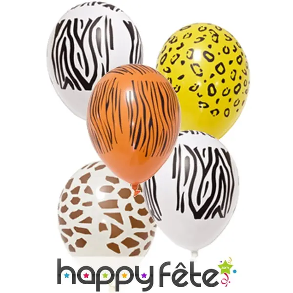 5 Ballons safari de 29cm