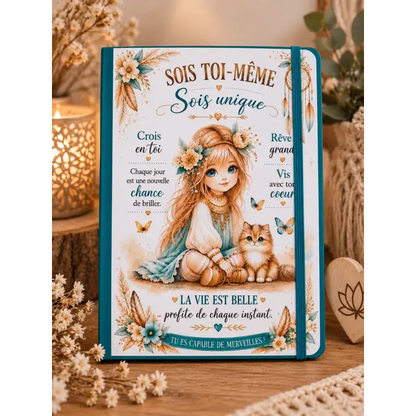 Carnet pour fille positif et inspirant – cahier motivation et créativité - idée cadeau fille