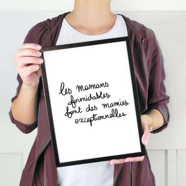 Affiche cadeau fête des grands-mères “Les mamans formidables font des mamies exceptionnelles”