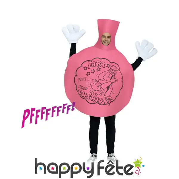 Costume de coussin péteur rose pour adulte