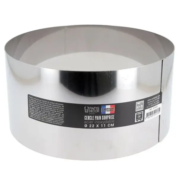 Cercle à pain surprise inox H 11 cm Diam 22 cm