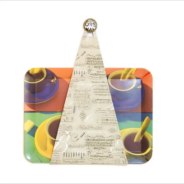 Range plateau mural cuisine pour plateau rectangulaire, motifs thème l'écritures à la plume