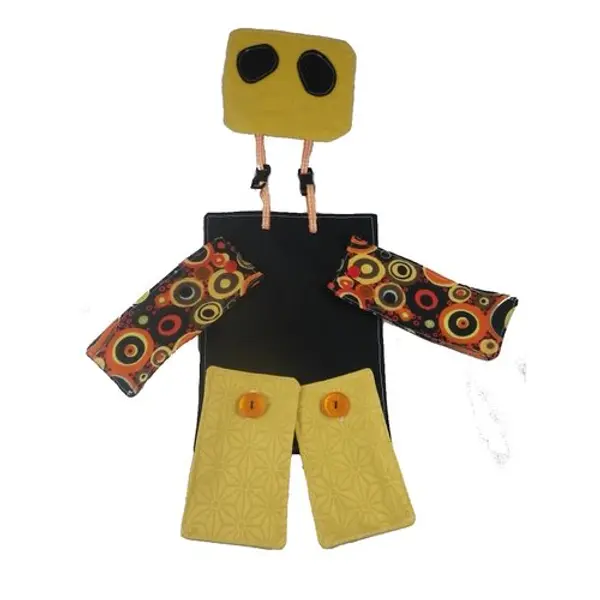Bonhomme d'habillage jaune, orange et noir - montessori