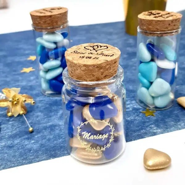 Pot à dragées Mariage avec bouchon personnalisable