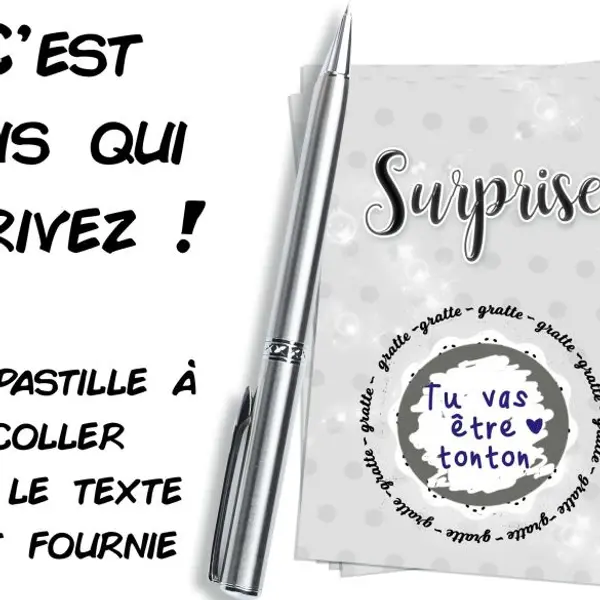 Mini carte à gratter inscriptible Surprise !