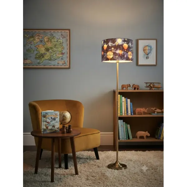 Abat-jour montgolfière – ciel étoilé lune & voyage, déco poétique, chambre enfant ou adulte, idée cadeau