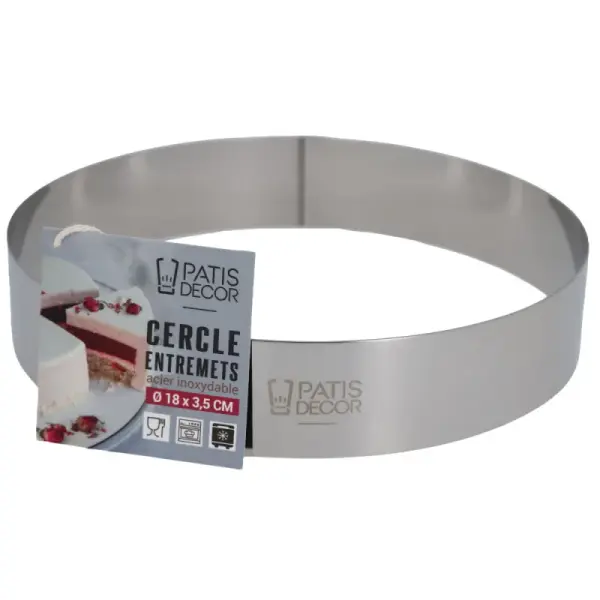 Cercle à entremets inox H 3,5 cm Ø 18 cm
