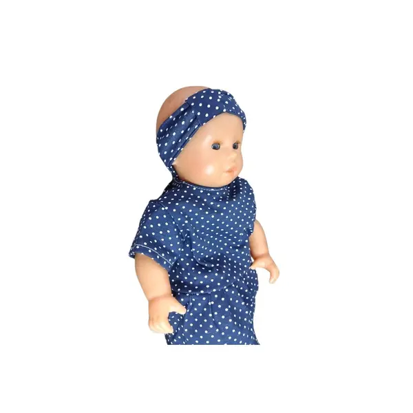 Robe en jersey pour poupons de 30 cm (type corolle, nenuco, paola reina...) et bandeau assorti - vêtement de poupée