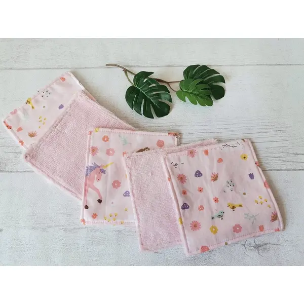 6 lingettes bébé coton et éponge bambou