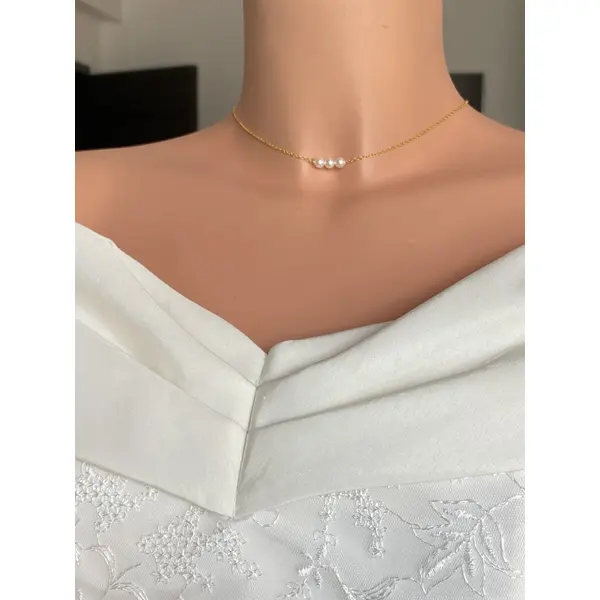 Collier de dos mariage perles naturelles – bijou dos nu mariée bohème chic – accessoire élégant – syléa