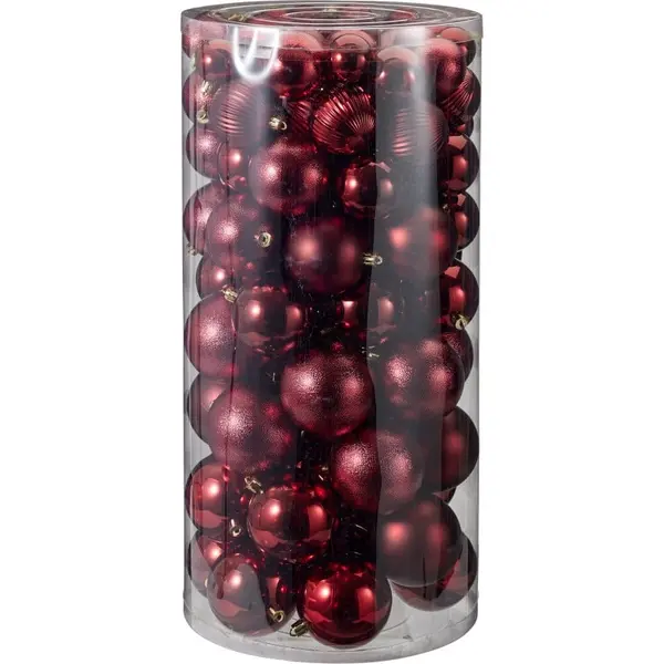 100 boules de Noël bordeaux