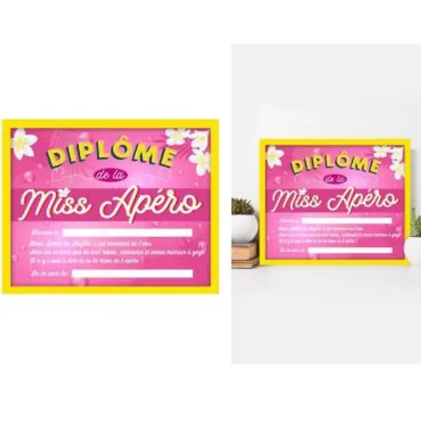 Cadre avec Diplôme Miss Apéro