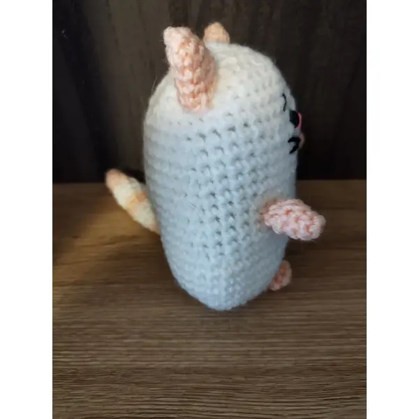 Peluche chat ronde en crochet - pièce artisanale unique