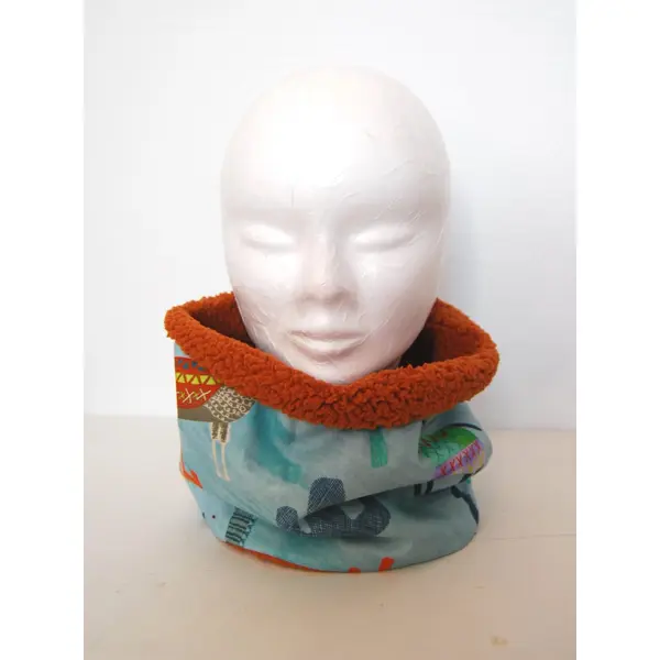 Snood tour de cou lamas animaux cactus enfants unisexe snood bleu vert vêtement enfant écharpe tubulaire