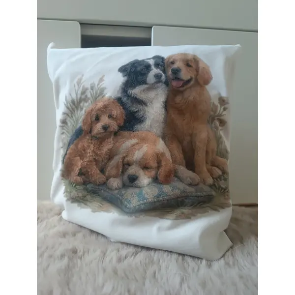 Coussin décoratif 30x30 cm - bande de chiens