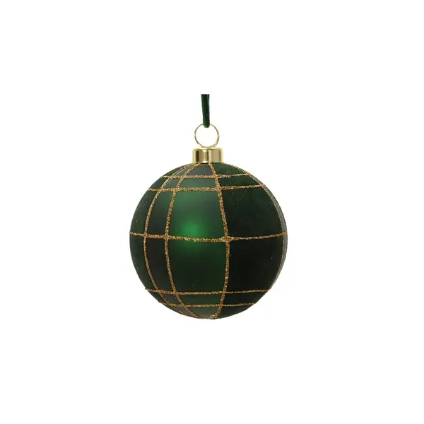 Boule de Noël incassable en velours vert