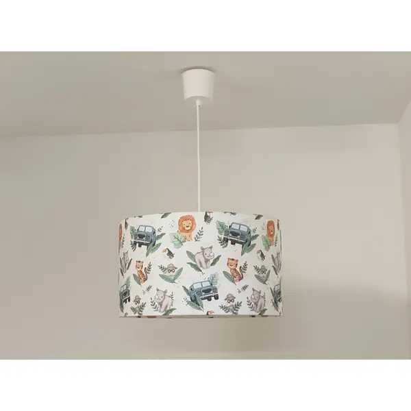 Abat-jour enfant animaux safari – déco chambre bébé, lion, tigre, savane, nature, bohème, cadeau naissance