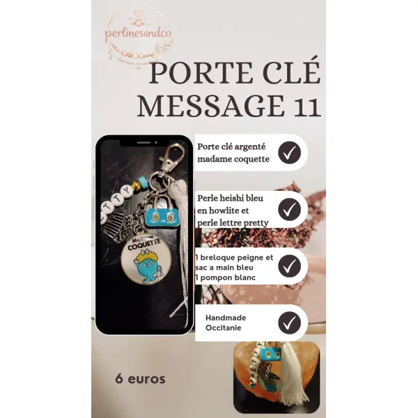 Porte clé message 11