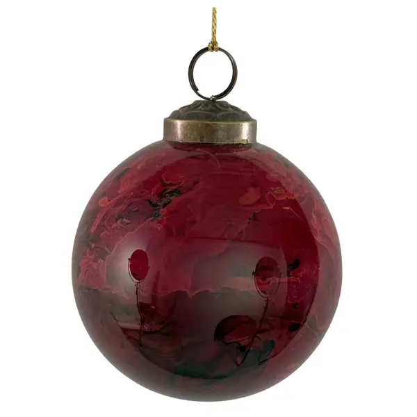 Boule en verre bordeaux huilée