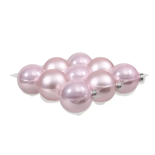 Boules de Noël classiques - rose poudré