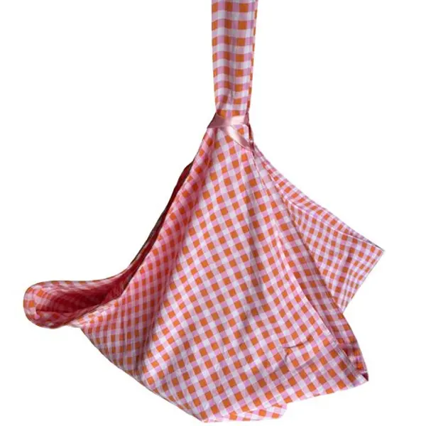 Sac à tartes à carreaux roses et oranges