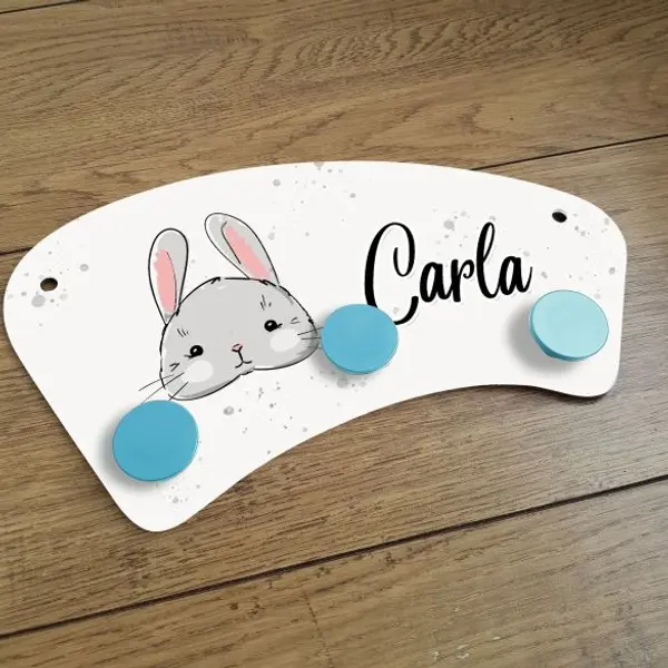 Porte manteaux chambre enfant personnalisé - Lapin
