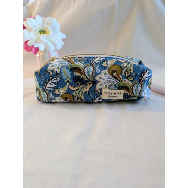 Trousse scolaire en tissu fleuri - trousse de bureau fait main - collège, lycée, étudiant - cadeau femme
