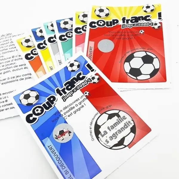 Ticket jeu à gratter Foot "Coup franc !" |annonce grossesse