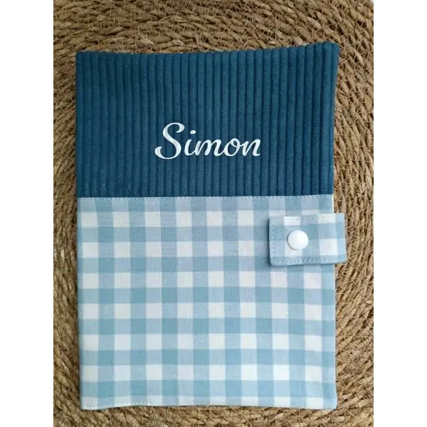 Protège carnet de santé personnalisé en velours côtelé et coton, cadeau de naissance fille garçon , accessoire bébé