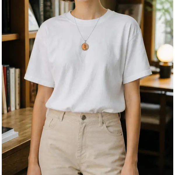 Collier médaillon nébuleuse marron