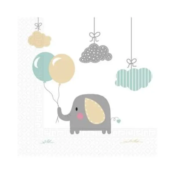 20 Serviettes en Papier - Bébé Eléphant