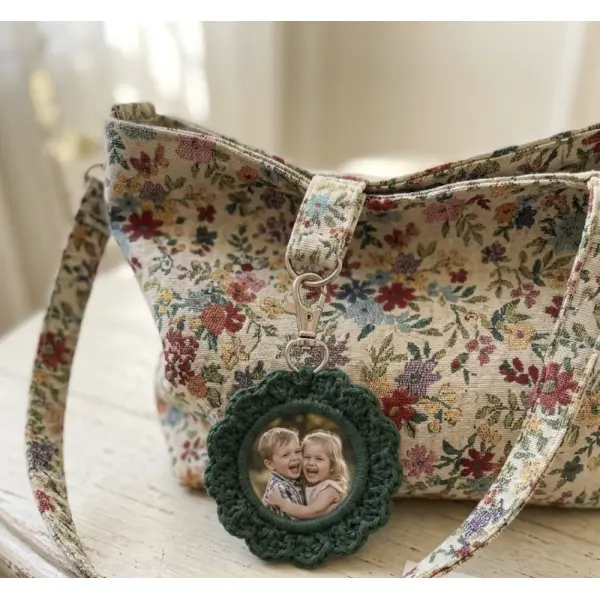 Mini cadre photo au crochet pour sac — porte-clés photo personnalisé