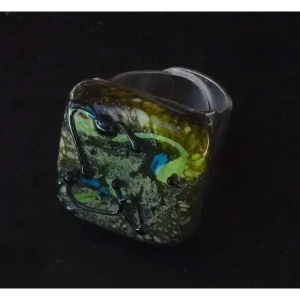 Bague, verre filé, lampwork, verre de murano, bag.1660