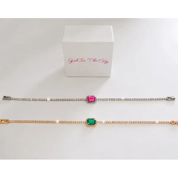 Bracelet tennis argenté zircon cubique | motif carré halo | bracelet strass élégant femme | bijou mariage soirée | cadeau femme