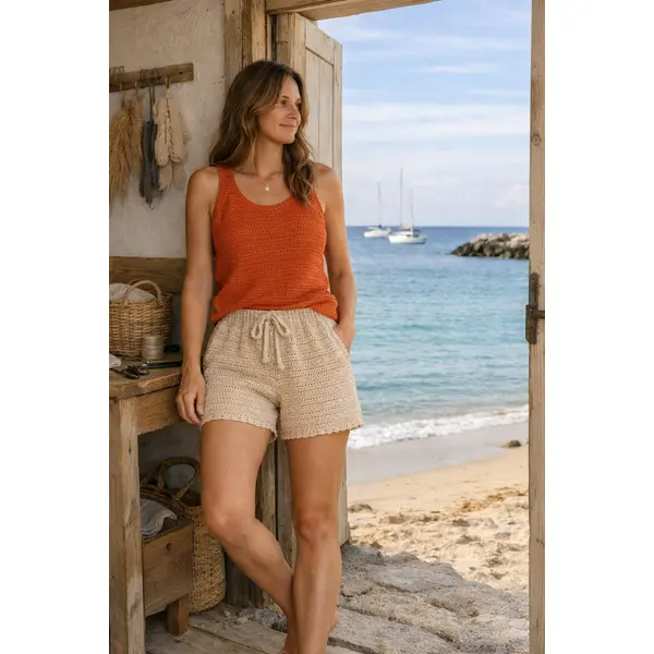 Débardeur "orange sablée" en coton