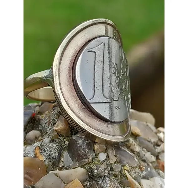 Bague 1 euro " l'homme de vitruve "