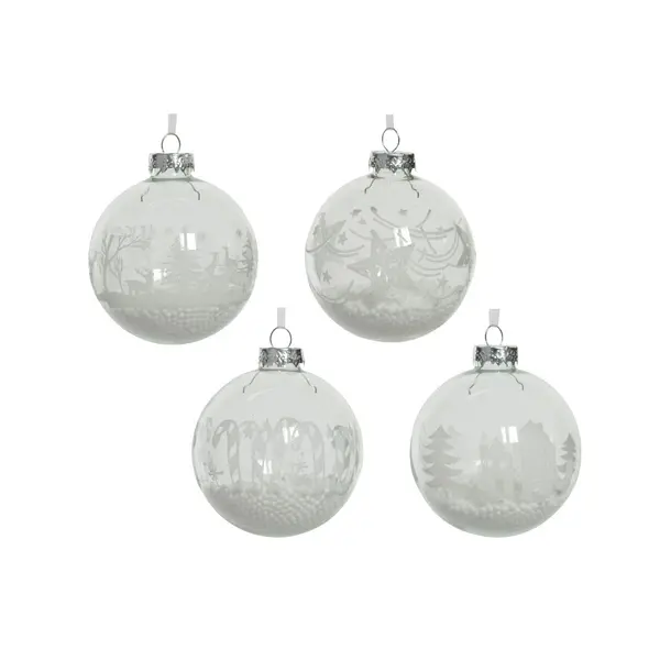 4 Boules en verre remplies de neige
