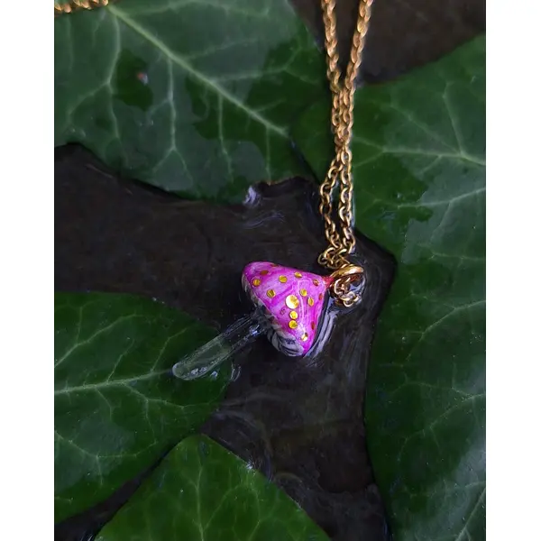 Collier champignon quartz