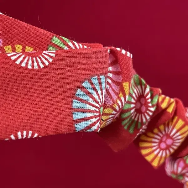 Bandeau pour cheveux soleil levant rouge