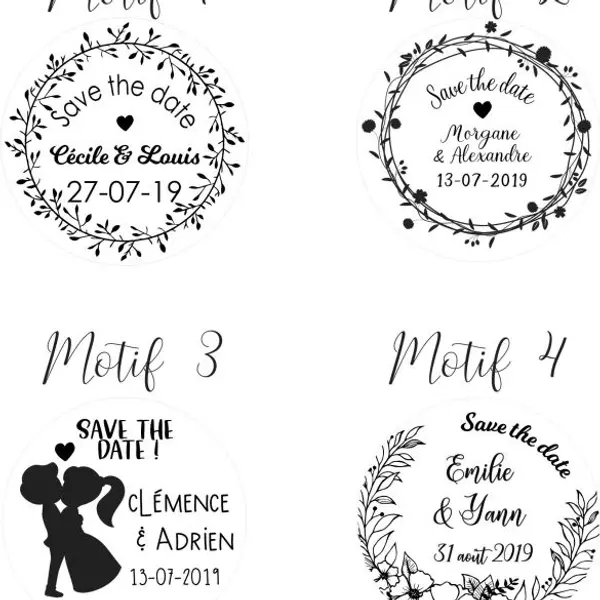 Magnets Save the date personnalisées| Mariage | en bois fleuris