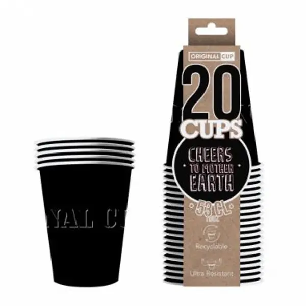 20 Gobelets à Beer Pong en Carton - Noir
