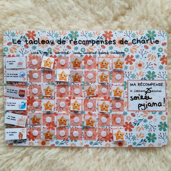 Tableau des récompenses – tableau de motivation avec consignes personnalisables