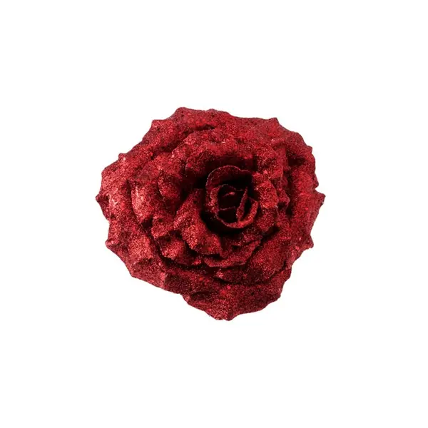 Grande rose rouge cerise sur clip