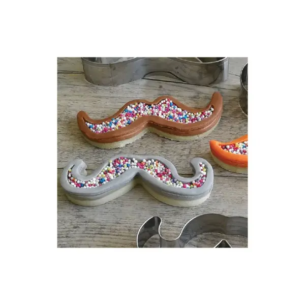 Lot de 3 emporte-pièces moustaches en inox