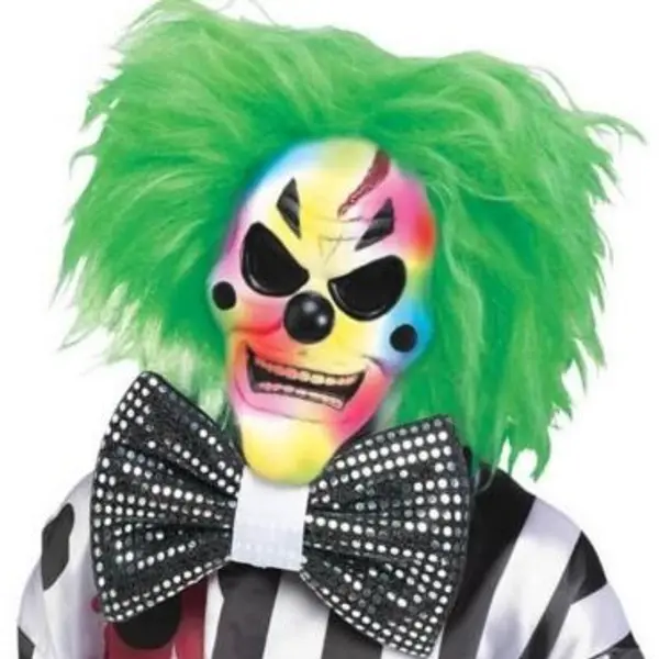 Masque de Clown avec Couleur Changeante et Nœud Papillon