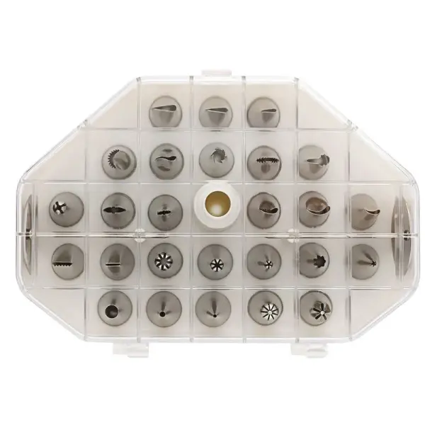 boîte de 26 douilles inox décors fins assortis