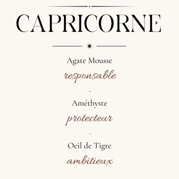 Bracelet capricorne homme pierres naturelles
