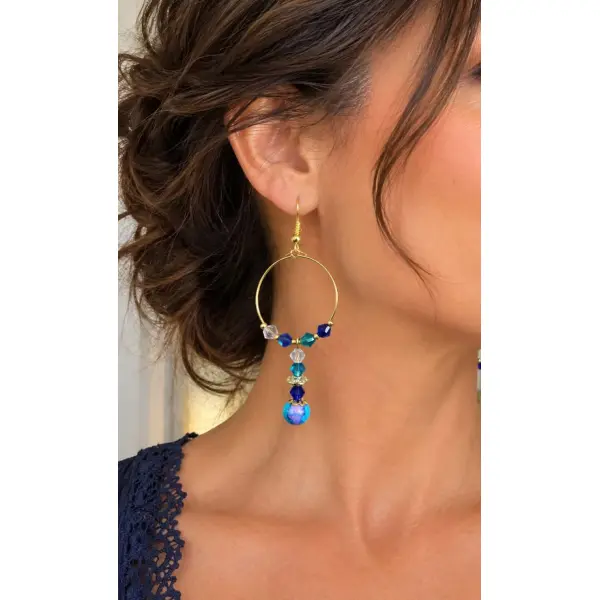 Boucles d'oreilles évasion bleue