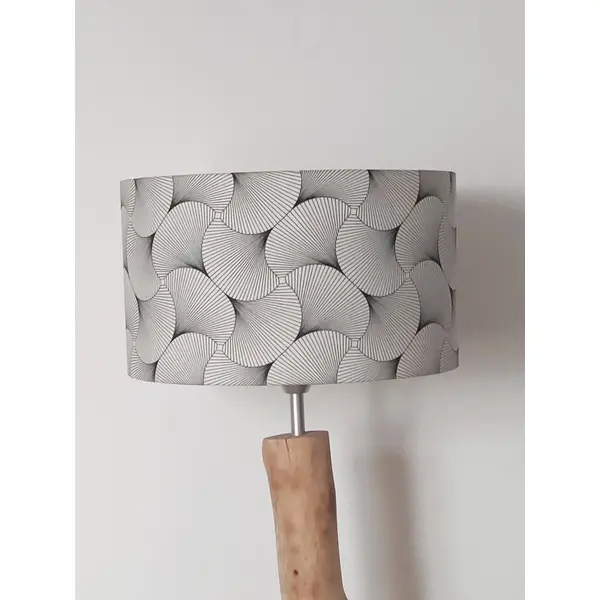 Abat-jour noir blanc géométrique graphique – design moderne, déco contemporaine, luminaire élégant