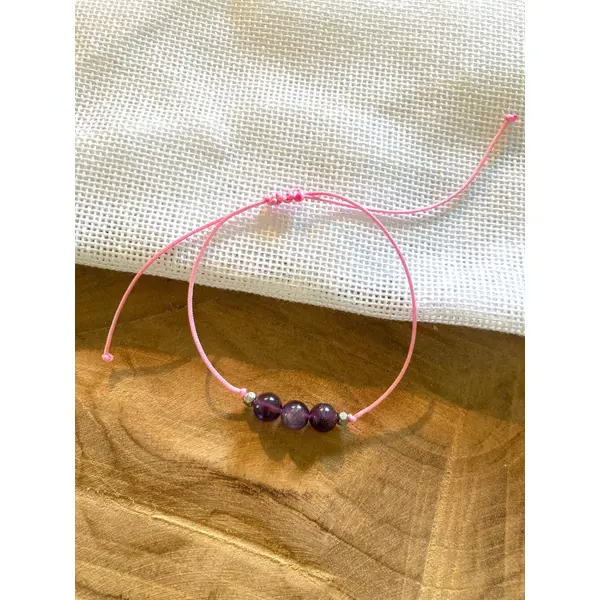 Bracelets corde- pierres naturelles sur fil de jade - ajustables